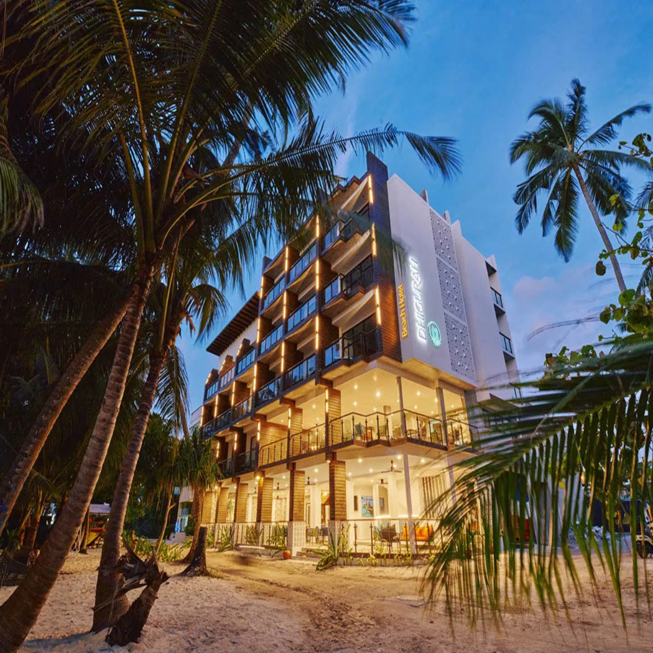Exterior of Beach Hotel Dhigurah on Dhigurah, Maldives