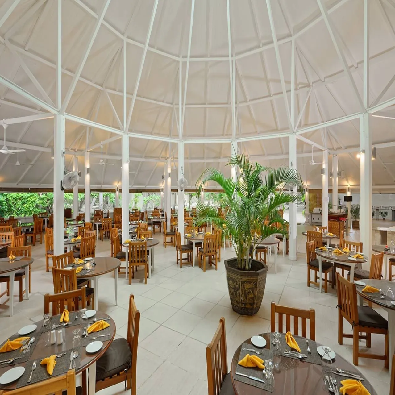 Dining at Embudu Village on Embudu, Maldives