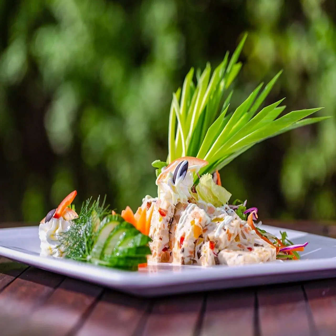 Dining at Embudu Village on Embudu, Maldives
