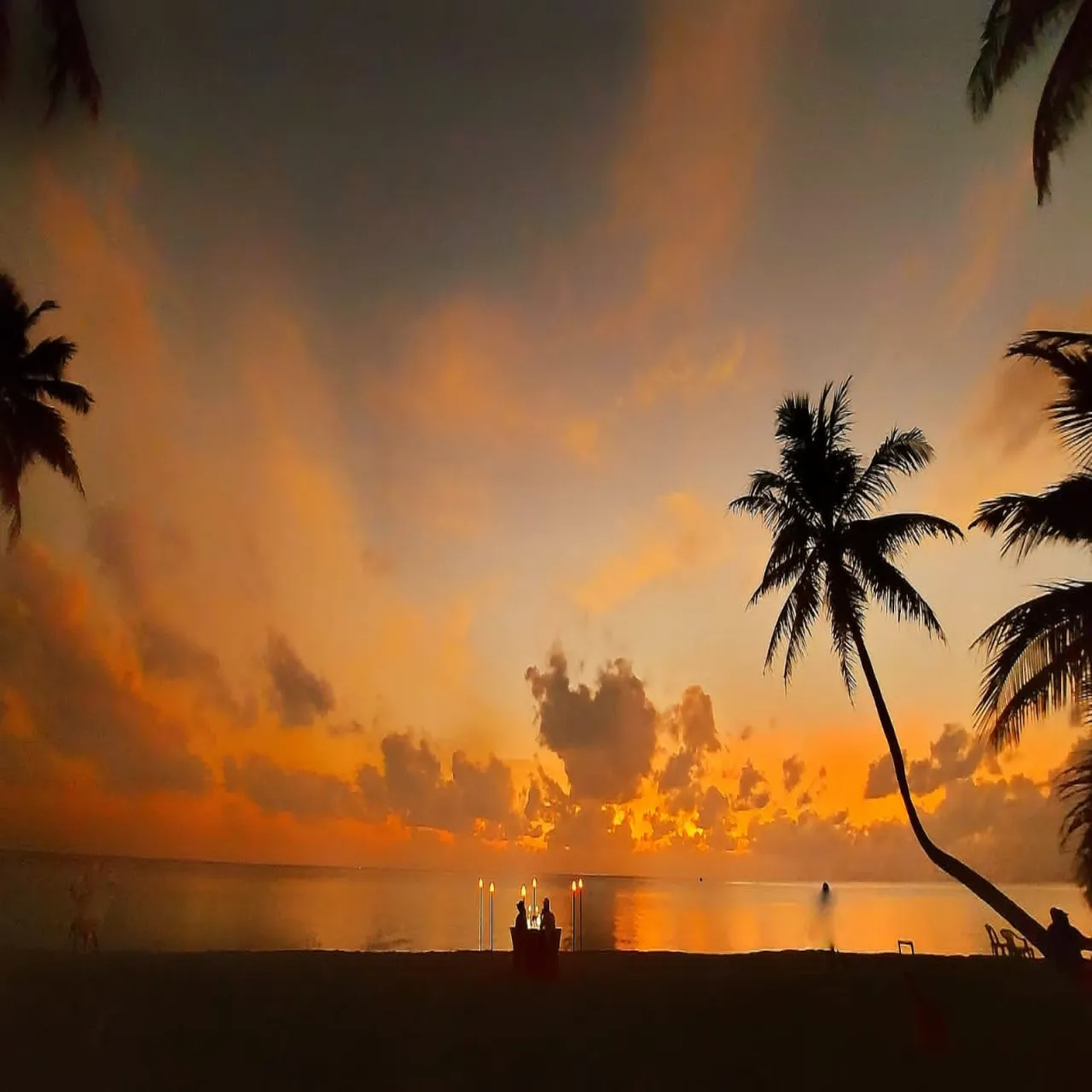 Sunsets at Fihalhohi Island Resort on Fihalhohi, Maldives