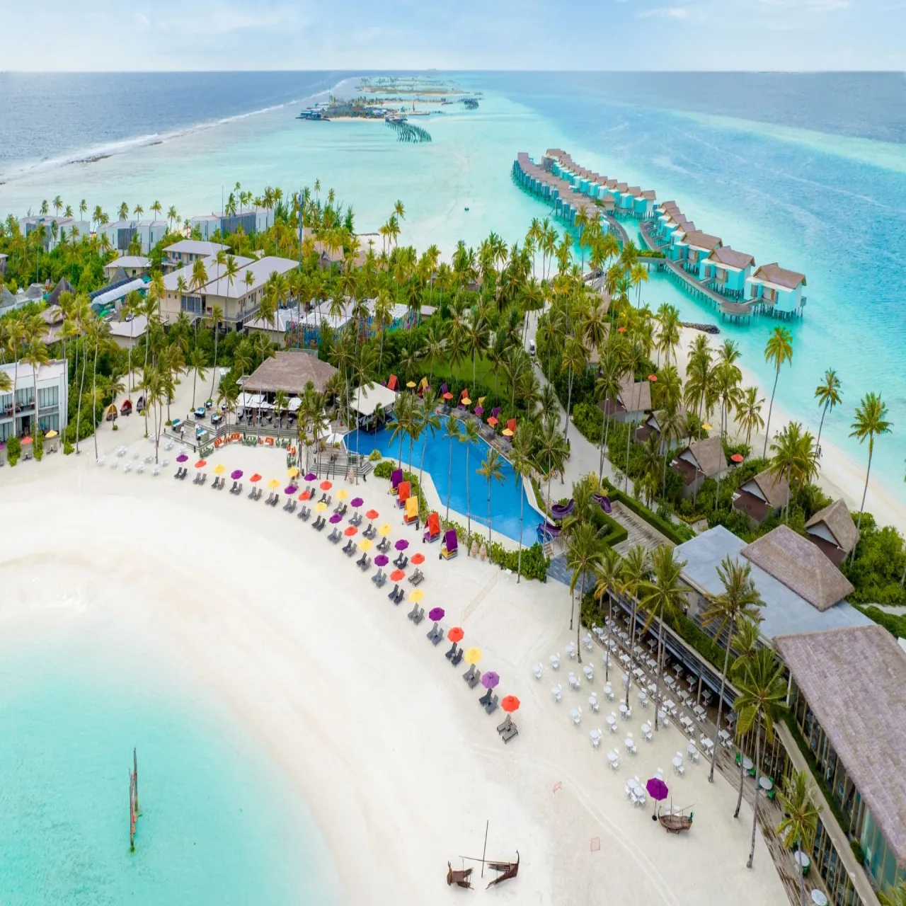 Beach at Hard Rock Hotel Maldives on Emboodhoo Lagoon, Maldives