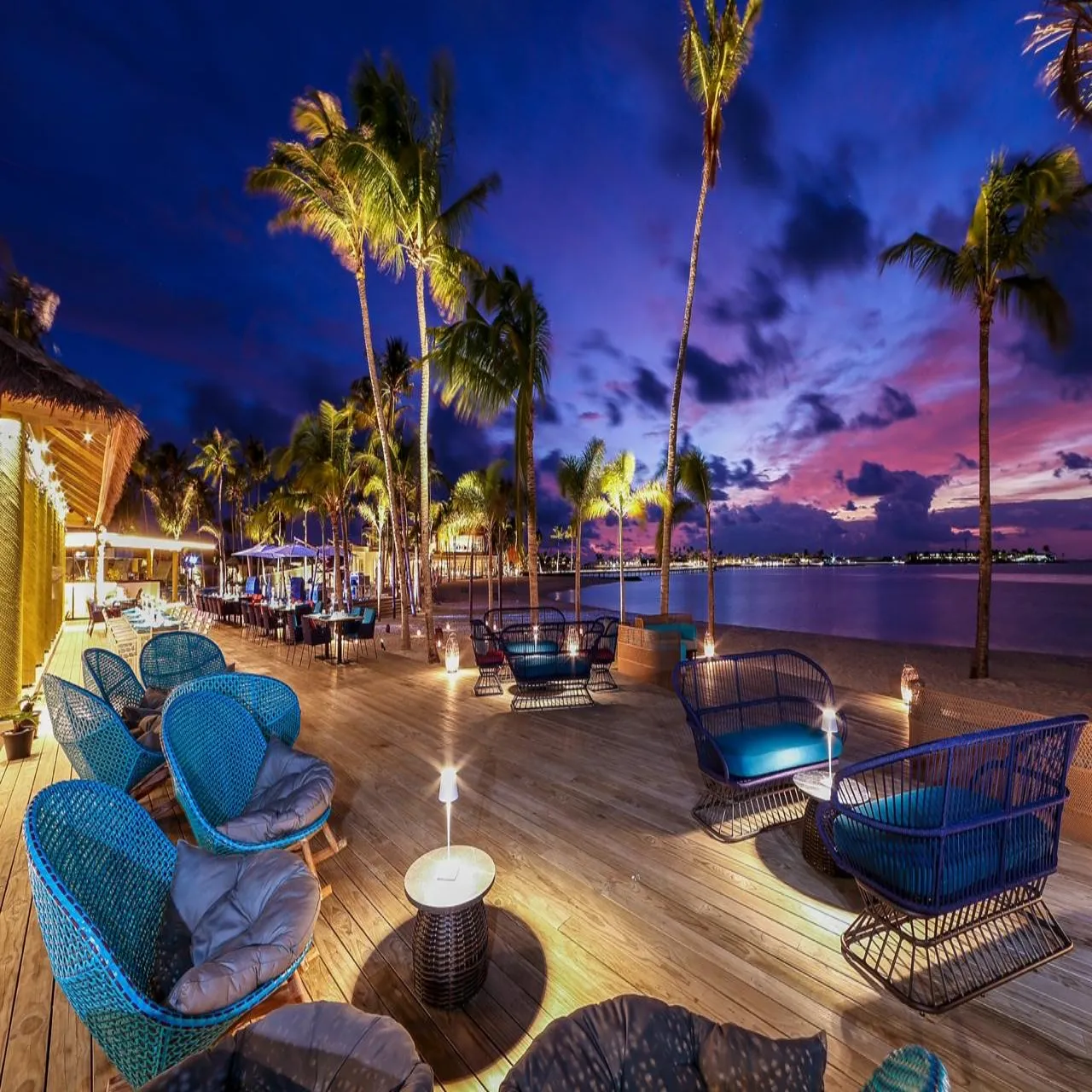 Dining at Hard Rock Hotel Maldives on Emboodhoo Lagoon, Maldives