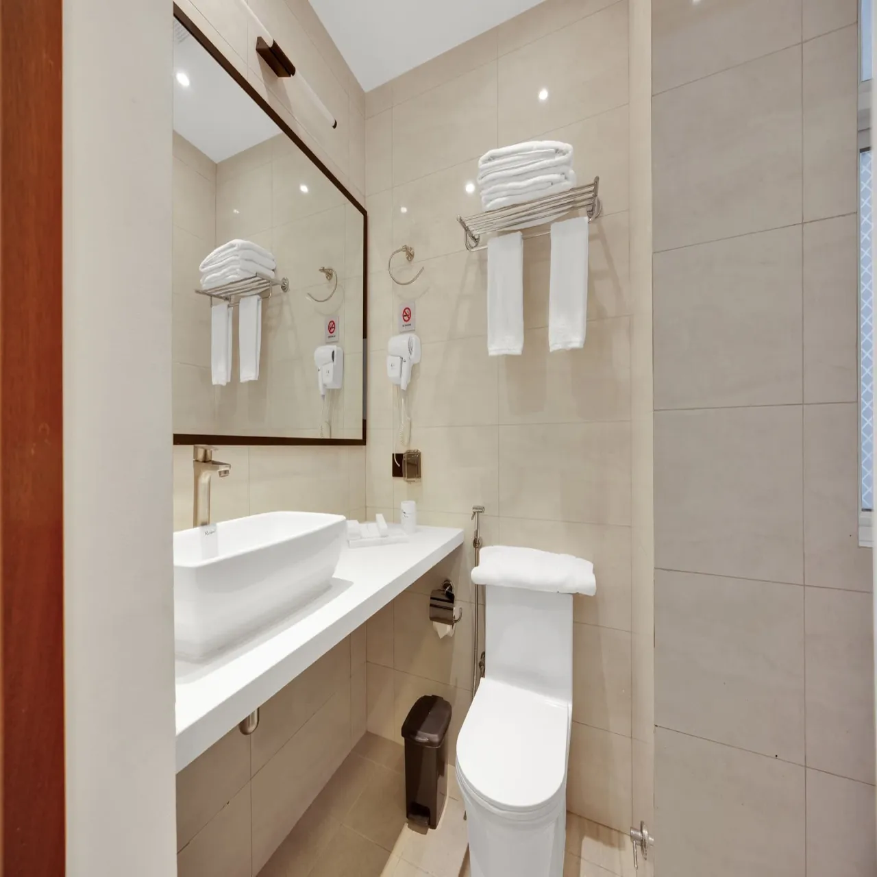 Bathroom at Hotel Amber Seaside on Hulhumalé, Maldives