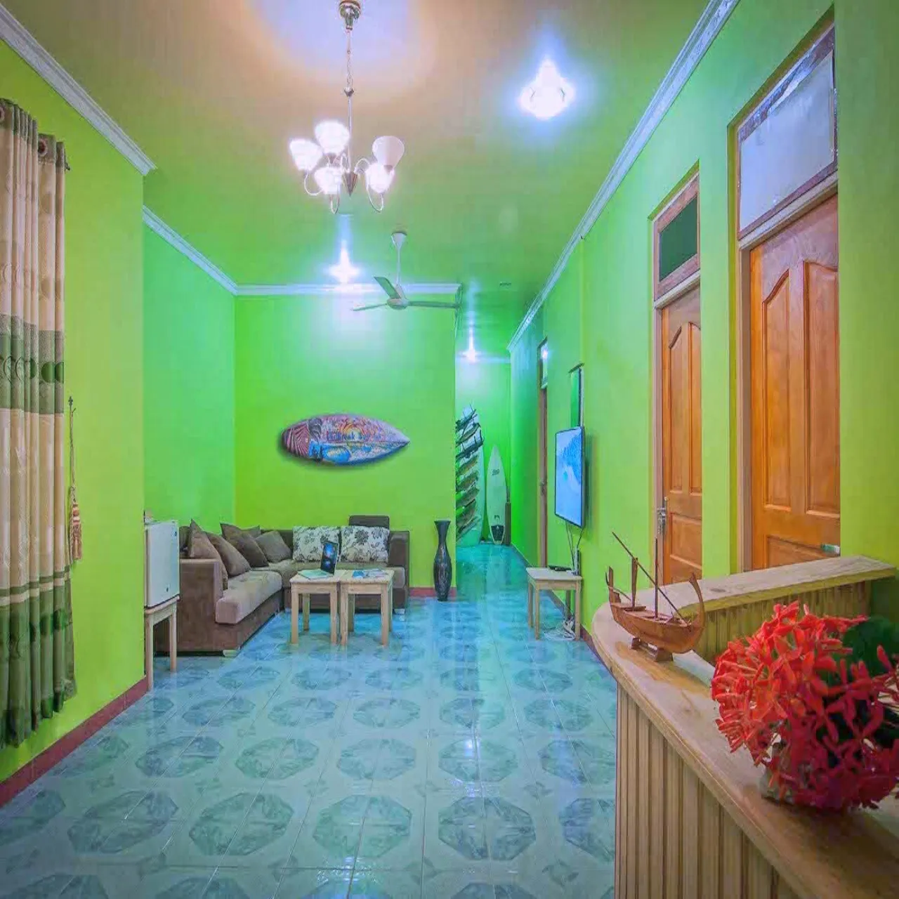 Lobby at Jailbreak Surf Inn on Himmafushi, Maldives