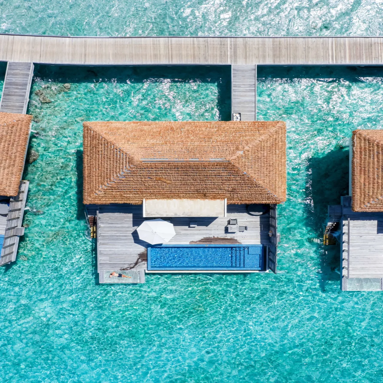 Aerial view of Radisson Blu Resort Maldives on Fenfushi, Maldives