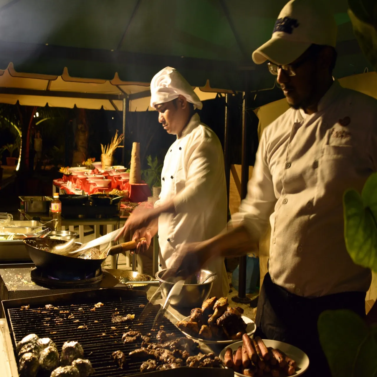 Dining at Season Paradise on Thulusdhoo, Maldives
