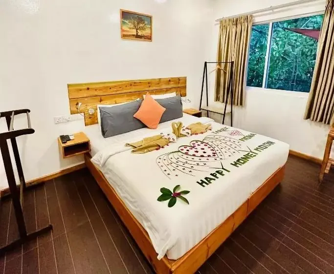Deluxe room set up for a honeymoon stay at Seasun Beach, Maafushi