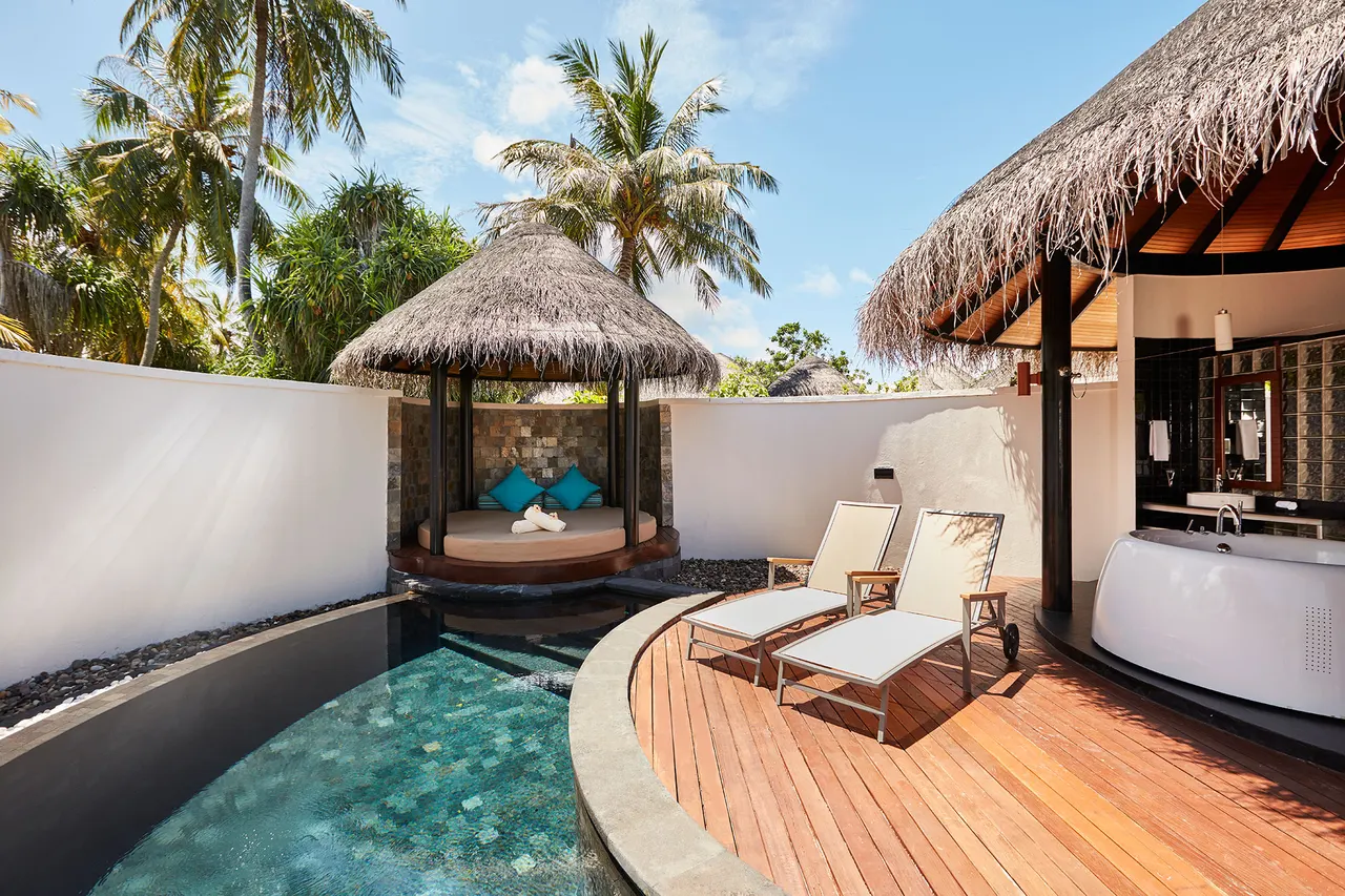 Private pool beach villa at Sun Siyam Iru Fushi, Maldives