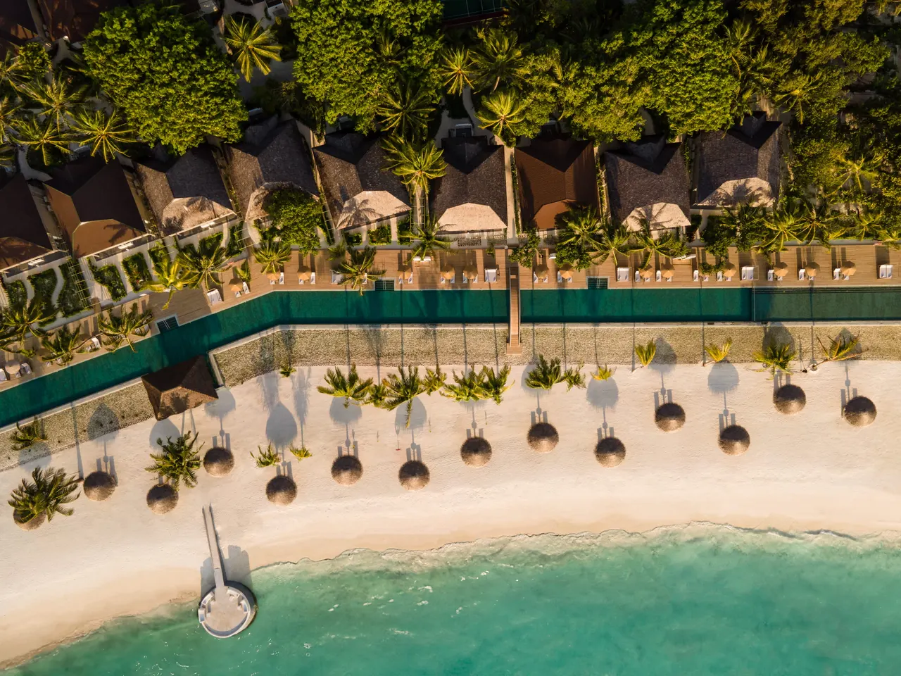 Aerial view of Sun Siyam Olhuveli, Maldives