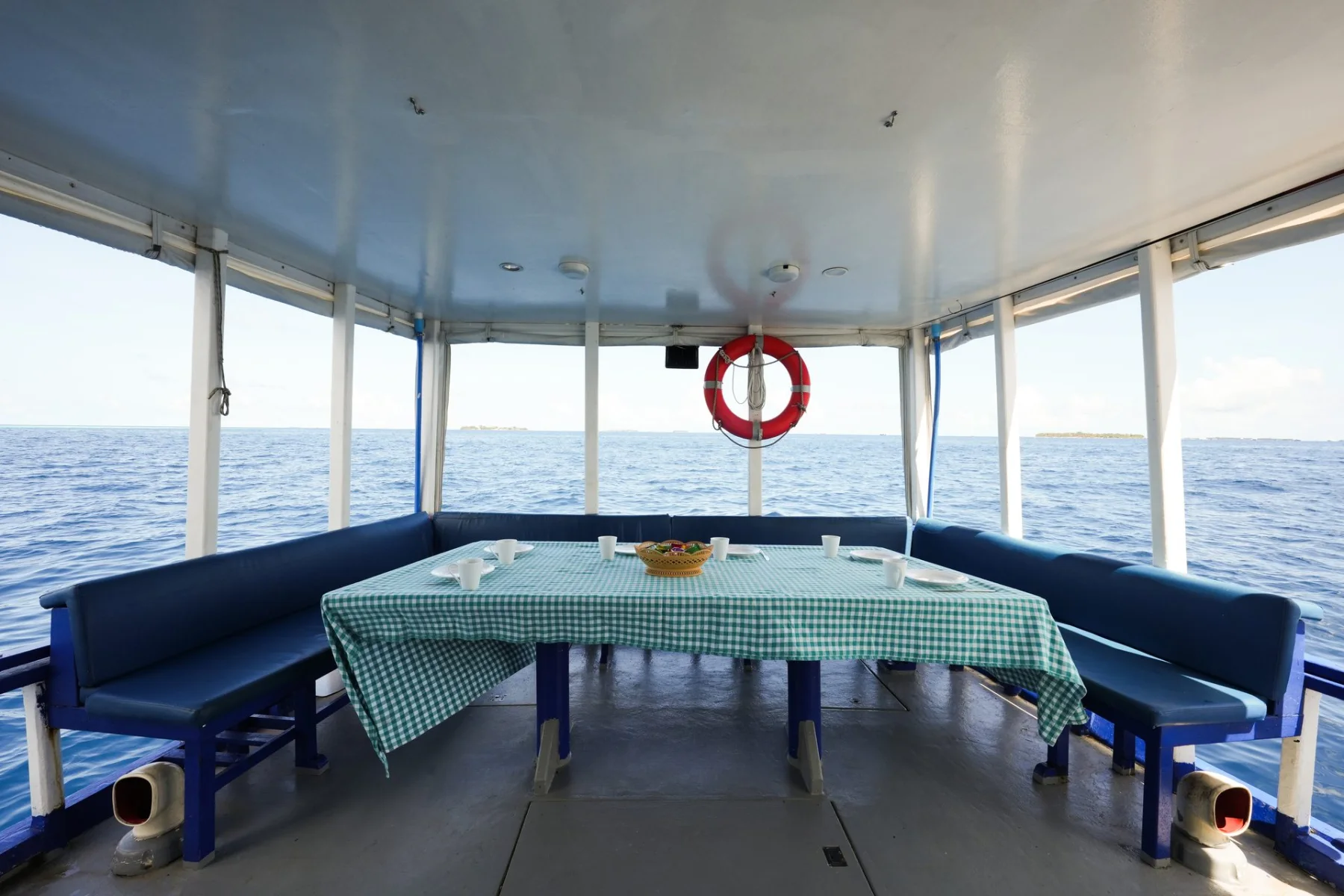Dining area aboard Gulfaam Maldives safari boat